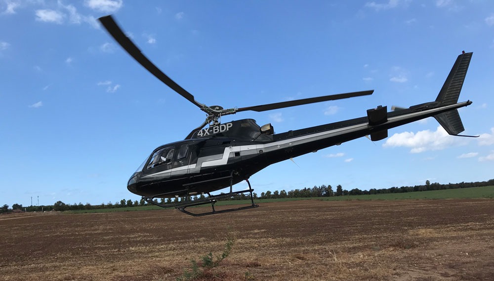 Helicopter in flight