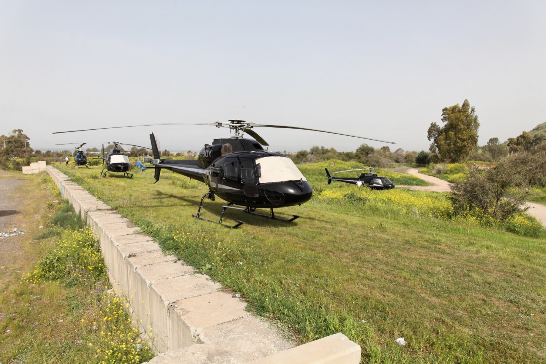 TLV Helicopters fleet on the ground in Israel
